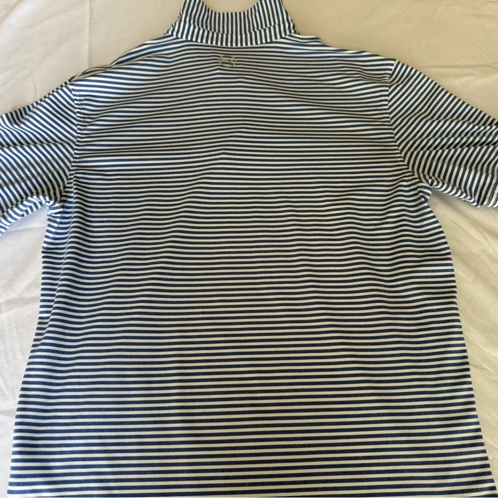 Vineyard Vines Striped Performance Polo in Navy and White - Picture 2 of 11